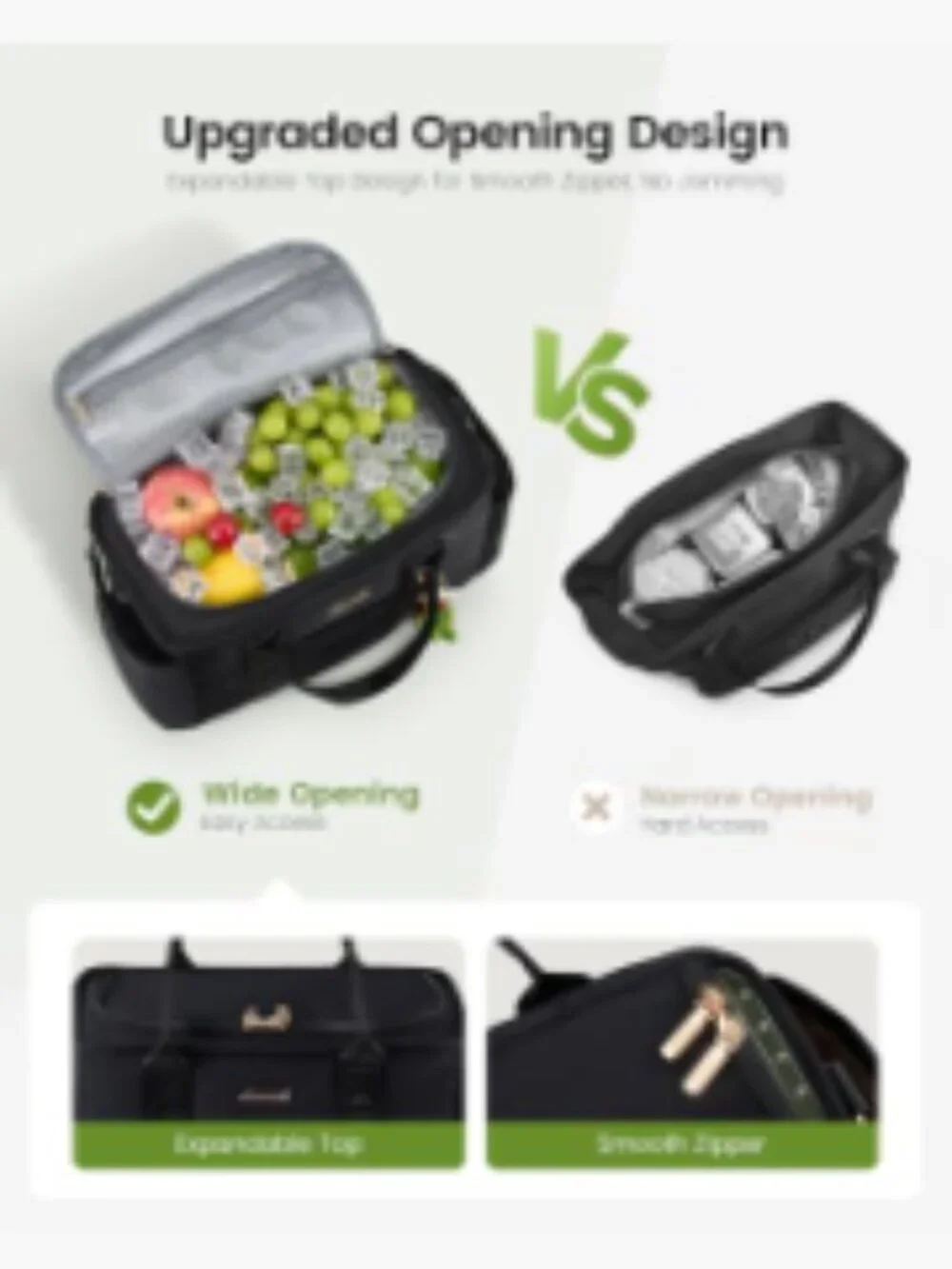 Insulated Lunch Bag for Women Wide Opening Leakproof Cooler Tote with Cup Holder